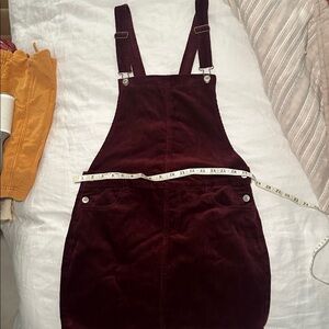 Love Tree Maroon Corduroy Overall Skirt Fall Dark Academia Sz XL